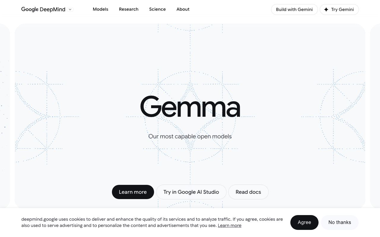 Gemma Open Models screenshot